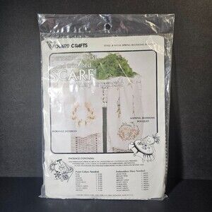 New Vtg Bogart Crafts Spring Blossoms Bouquet Scarf Embroidery Kit